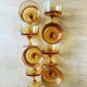 Set of 8 vintage orange glass ice cream cups.