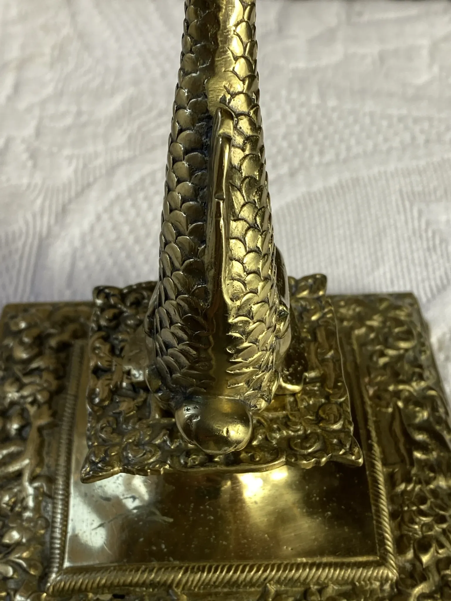 Bronze fish candlestick