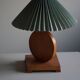 Lampe de table ronde en bois Danish Art Deco en chêne, années 1940