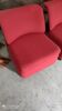 Paire de chauffeuses en tweed rouge et vinyle noir