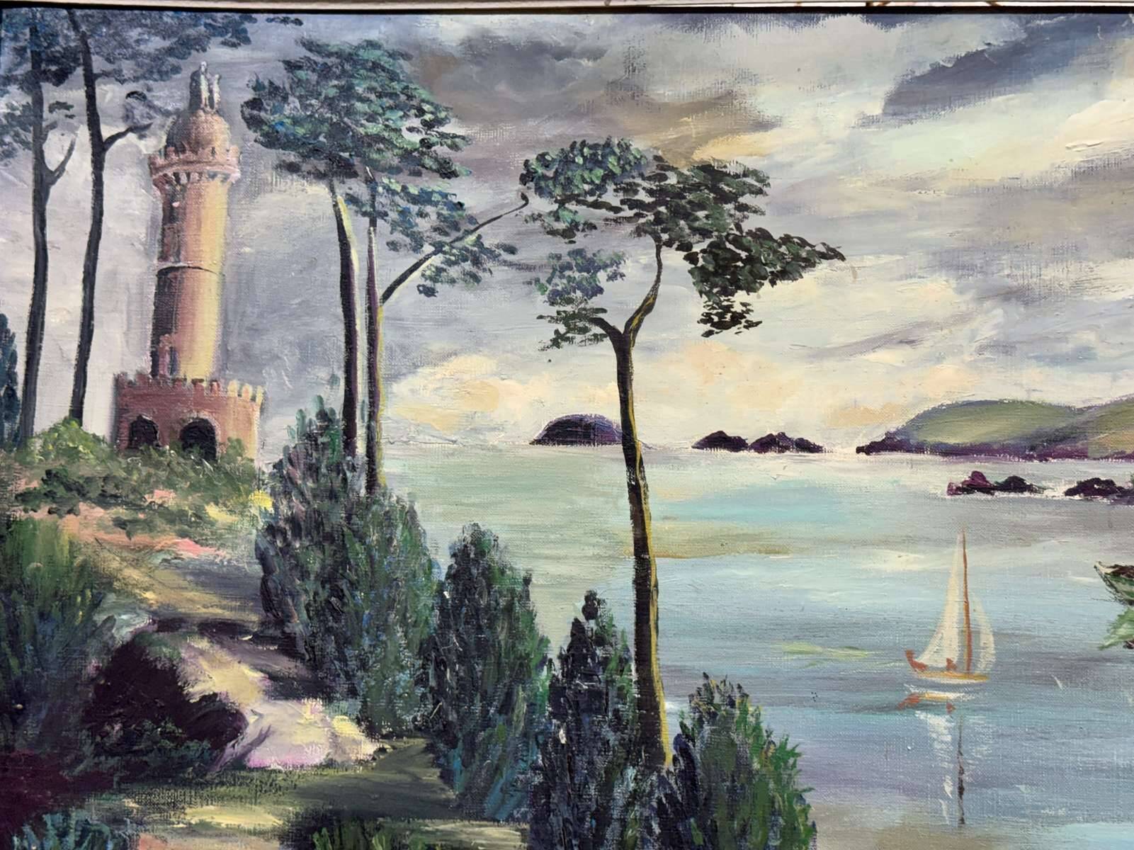 Oil on canvas signed fraval le demazel - bay of paimpol