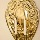 Paire de grands appliques en laiton de style baroque du milieu du siècle suédois.