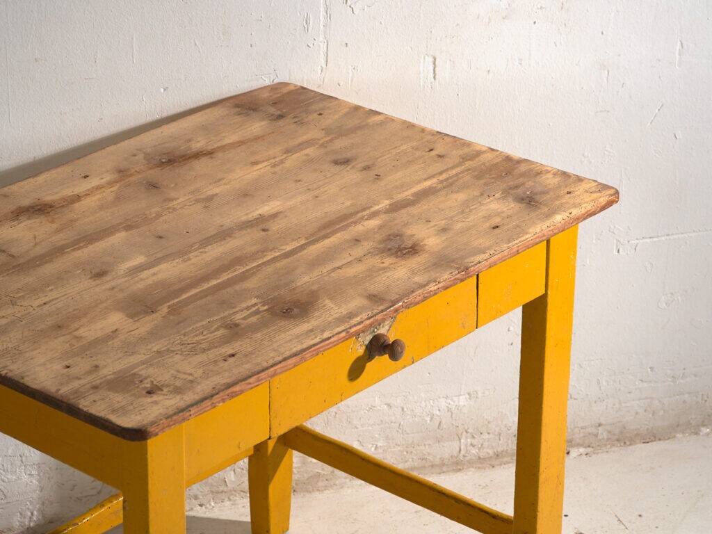 Antique painted pine kitchen table – Central Europe, circa 1920