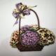 Set of 12 flat plates Limoges hydrangea basket design
