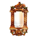 Miroir vintage en bois peint polychrome, 70´s