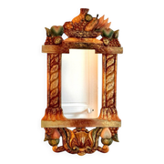 Vintage mirror in polychrome painted wood, 70´s