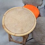Tabouret de bar/sellette rotin ancien