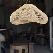 Suspension or rattan lampshade in the shape of a cloud or flattened bubble D60 H35