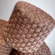 Vintage stool pouf in braided rope