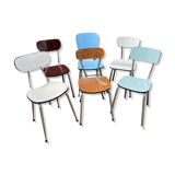 6 vintage mismatched formica chairs