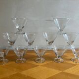 Set of 11 vintage flared champagne glasses