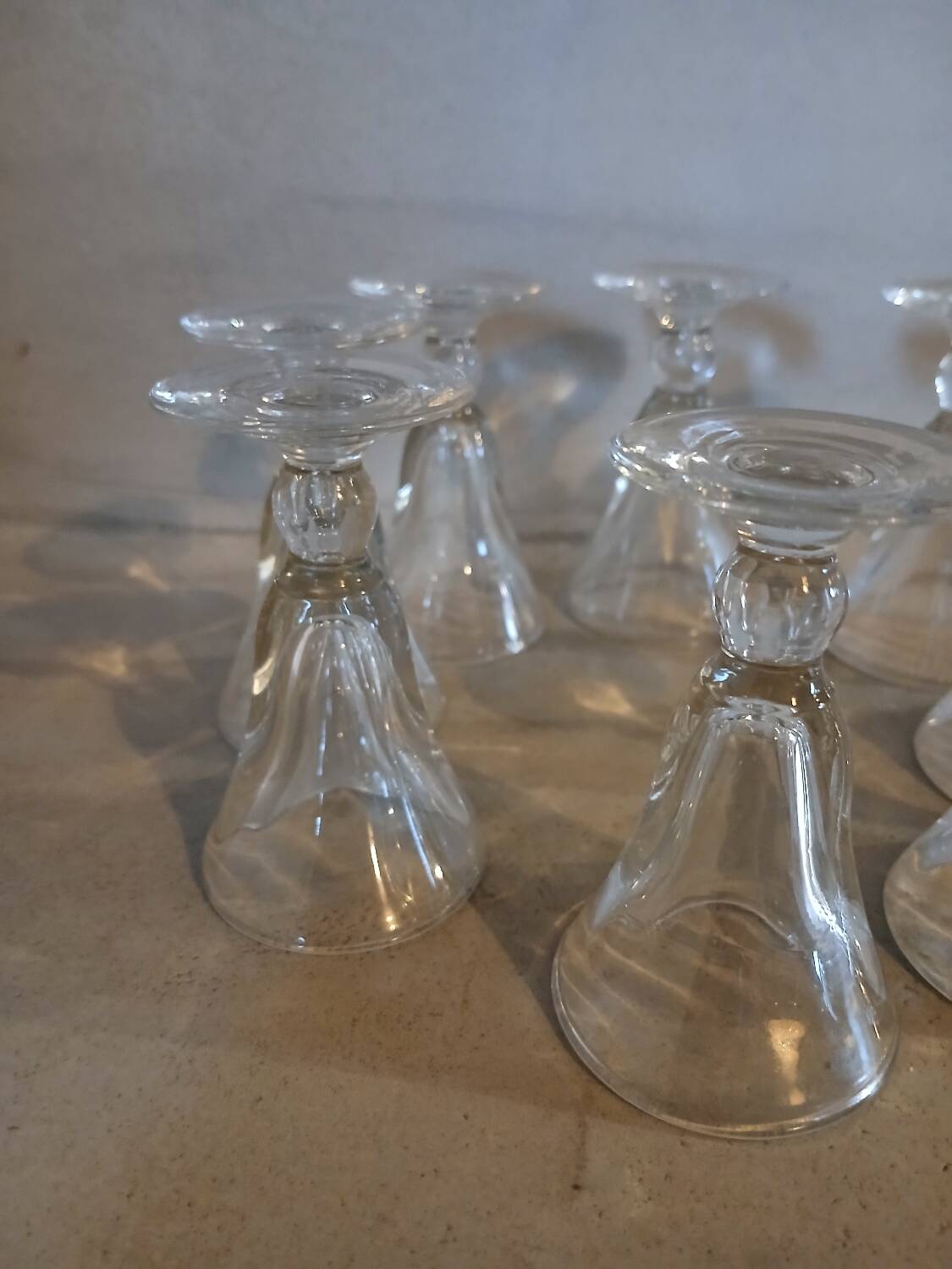 8 small old bistro glasses