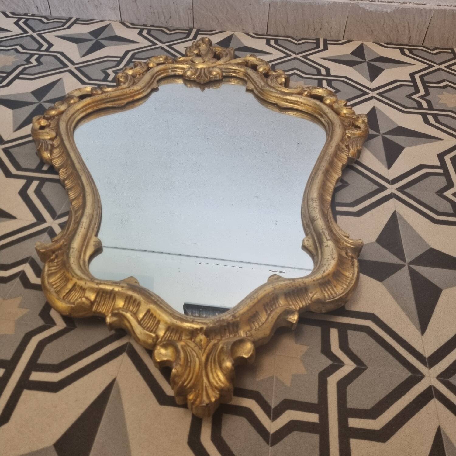 Miroir baroque bois doré Louis XV  ( 96 x 60 cm)