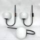 Mid-Century Italian set of three large sphere wall lamps from 60s