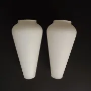 Pair Vintage Opaque White Glass Replacement Shades Chandeliers/Wall Lights