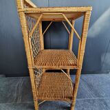 Vintage rattan shelf 3 shelves