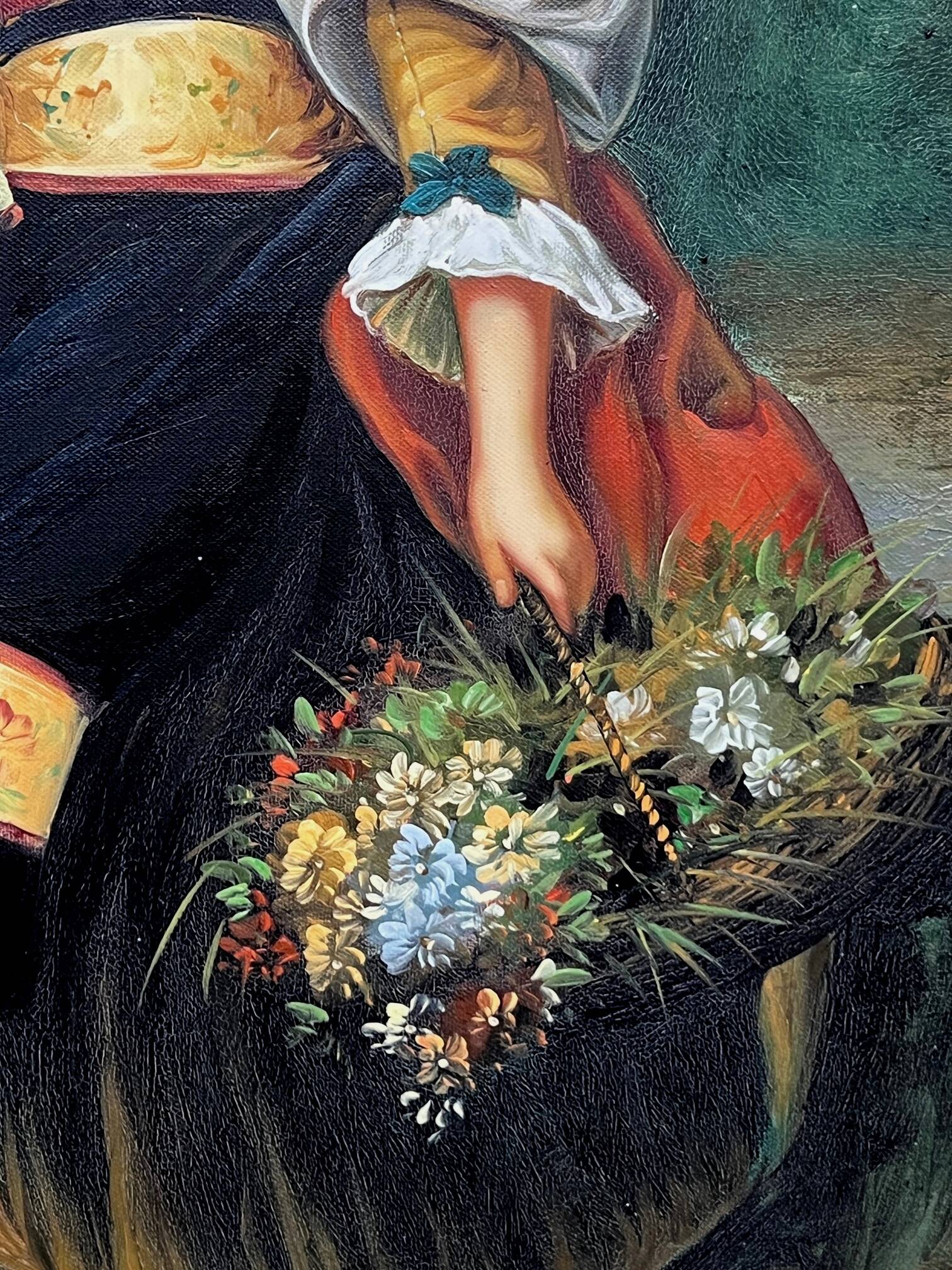 Portrait of a flower girl in a beautiful baguette frame.