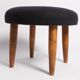 Vintage black wool stool from the mid-century, Denmark, 1960.
