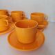 Vintage orange plastic coffee cups x 6