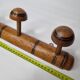 Old wooden coat rack turned in imitation of bamboo, 5 hooks, 63 cm