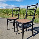 Set of 2 cane bistro chairs