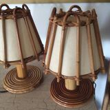 Louis Sognot rattan bedside lamp