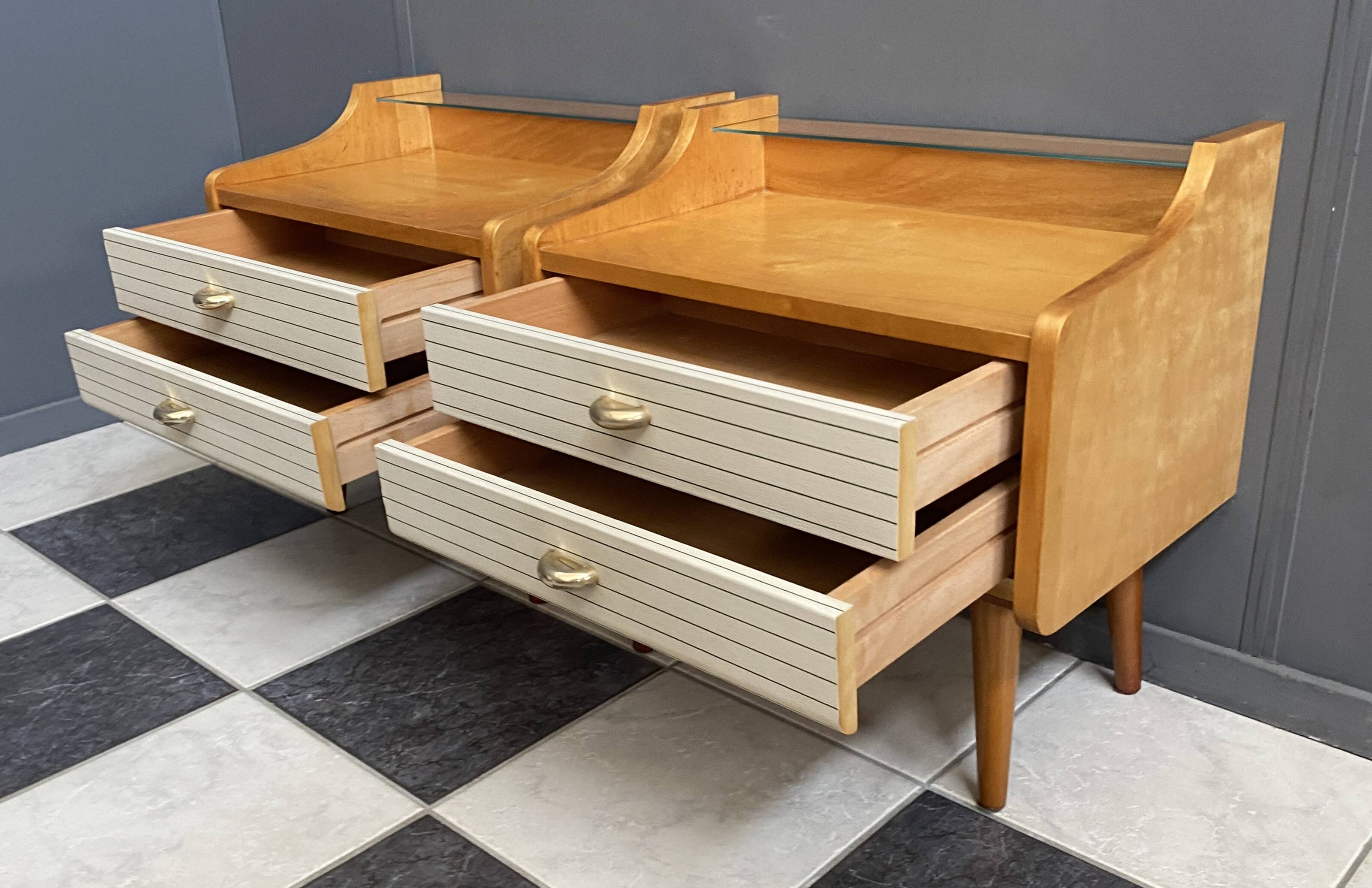 Set of 2 1960s bedside tables