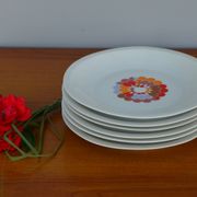 Lot de 6 assiettes à dessert motif graphique