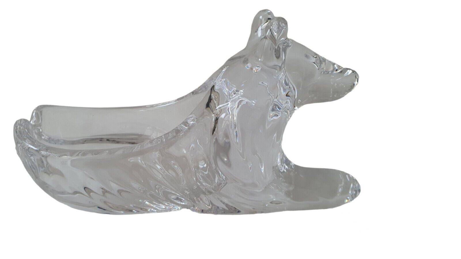 Crystal dog ashtray art v clichy france to confirm