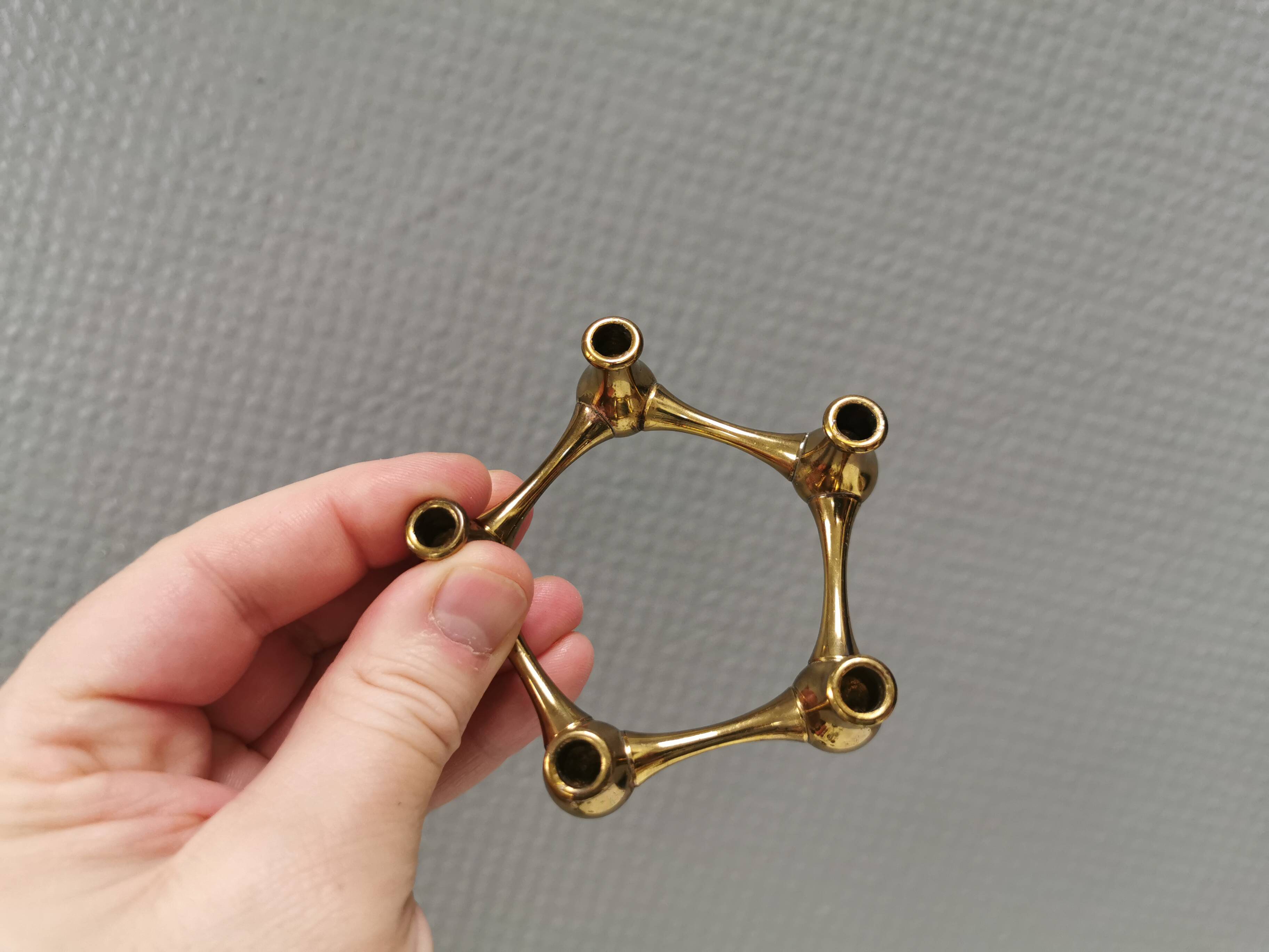 Solid brass candlestick designed by Jens Harald Quistgaard (JHQ) 1960s