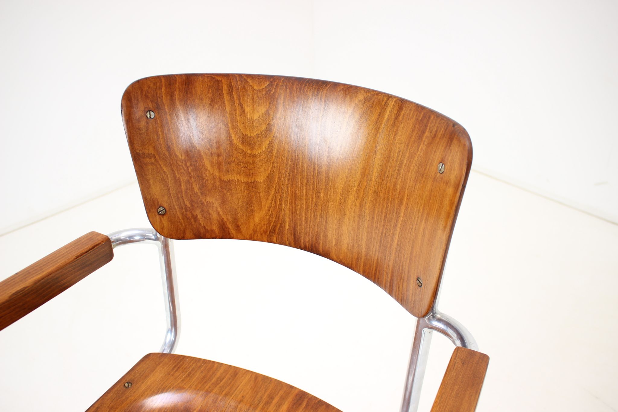 Restored Bauhaus Chrome Chair by Rudolf Vichr Prag, 1930s