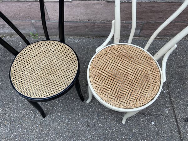 Paire de chaises bistrot viennoise bois courbé