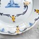 Antique French Earthenware Plate 18th Century NEVERS Landscape Motif