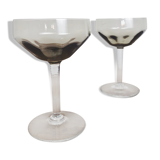 2 glasses of smoked glass champagne