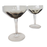 2 coupes à champagne en verre fumé