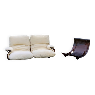 Michel Ducaroy Ligne Roset Marsala model designer sofa and 1970s armchair shell