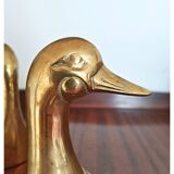 Serres livres canard en laiton