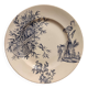 French vintage serving stand plate, R. Lafitte, Terre de Fer, Salins