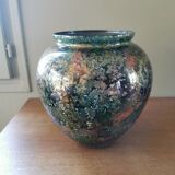 Eglomise Lacquered Glass Vase Line