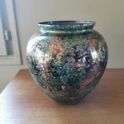 Eglomise Lacquered Glass Vase Line