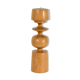 Candle holder in turned solid wood and brass