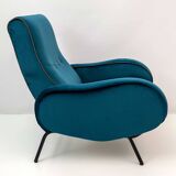 Pair of Marco Zanuso Mid-Century Modern Italian Velvet Reclining Armchairs