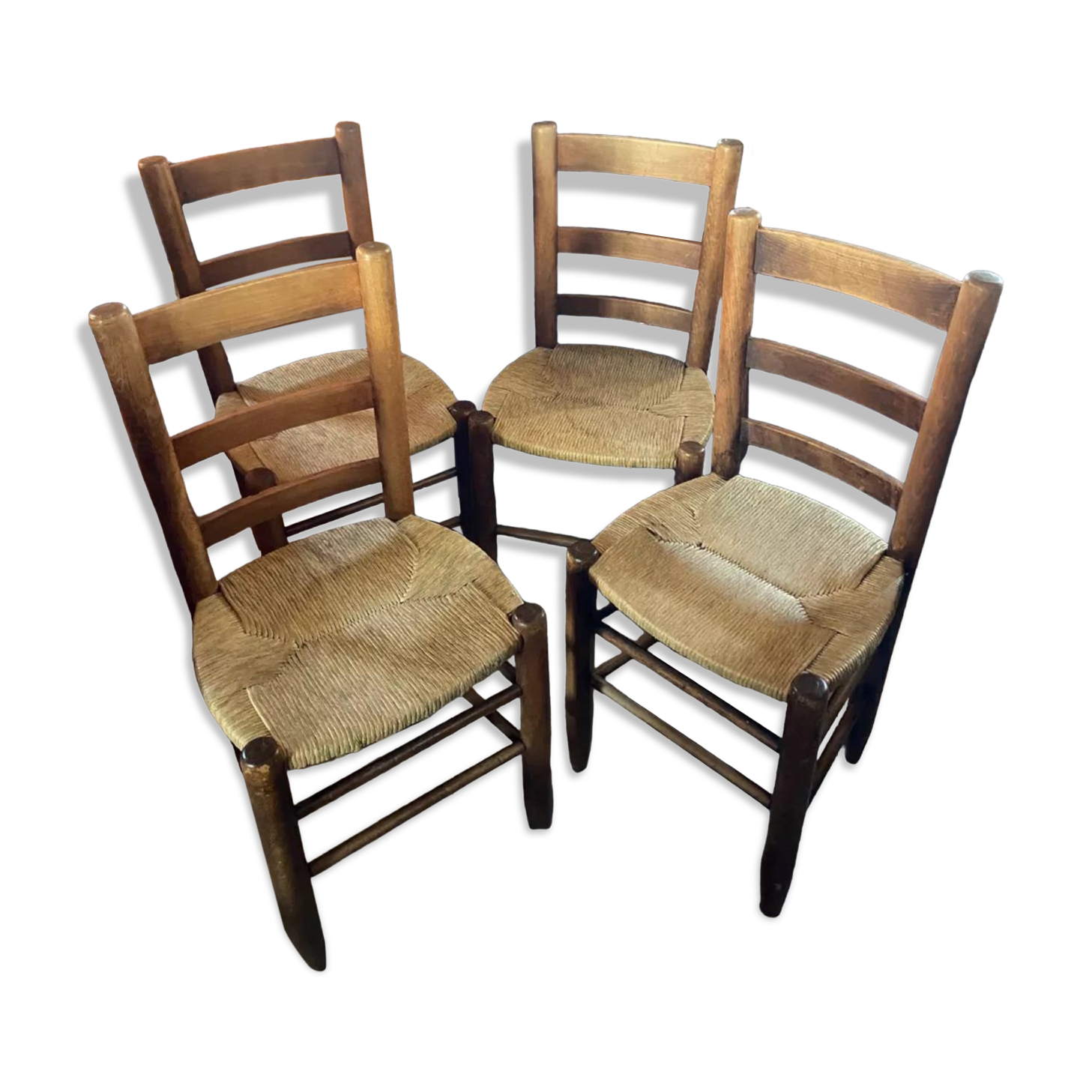 Series of 4 oak chairs mulched 50s