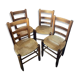 Series of 4 oak chairs mulched 50s