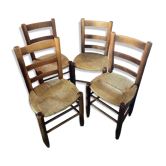 Series of 4 oak chairs mulched 50s