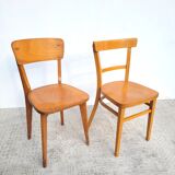 Pair of bistro chairs, one Thonet.