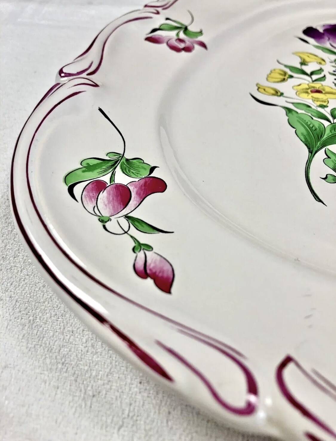 Large earthenware dish from Lunéville street lamp model
