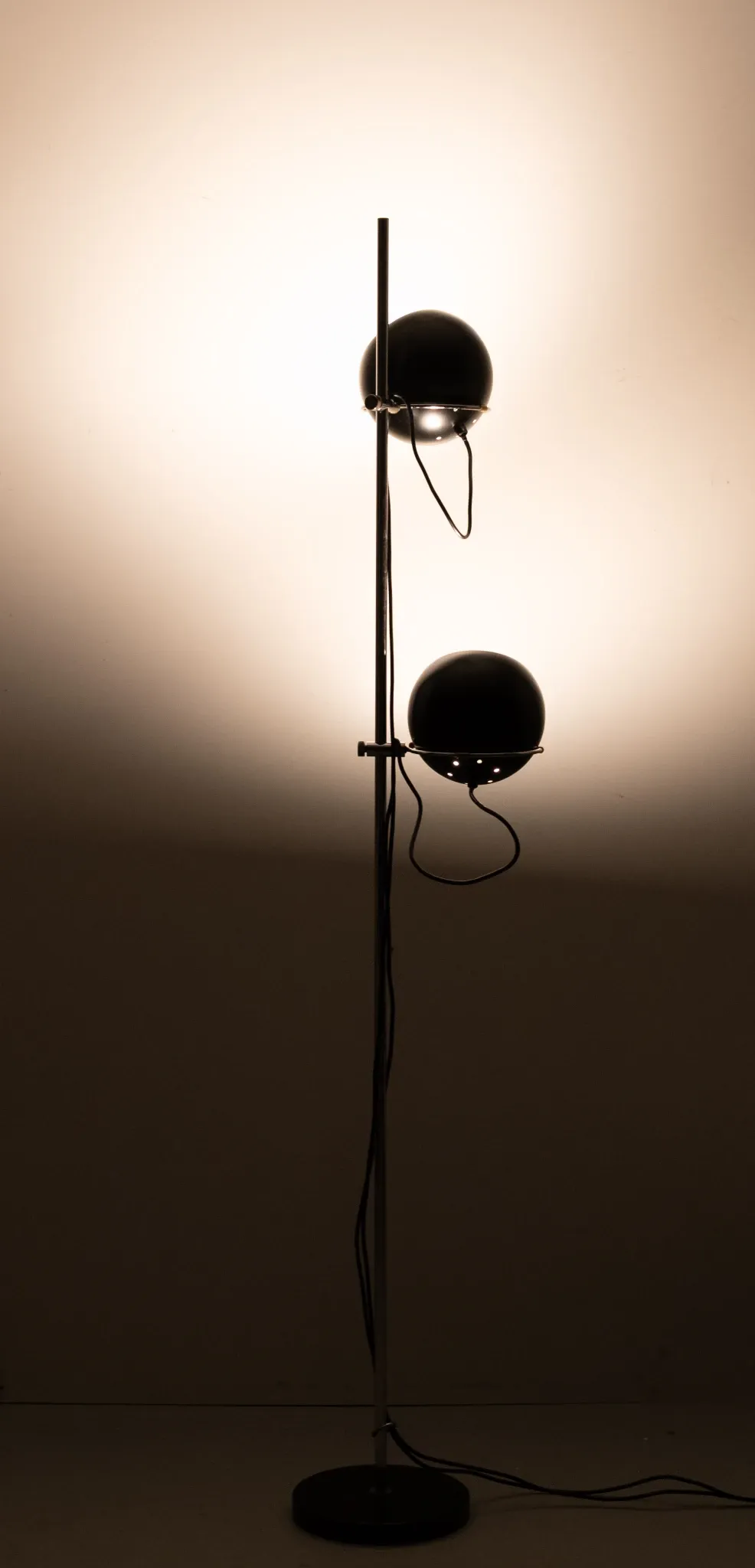 Lampe de sol Space Ace double œil Ball années 1970 Hollande
