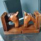 Wooden horse bookends