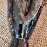 Vintage black and red vase - 4 lobes